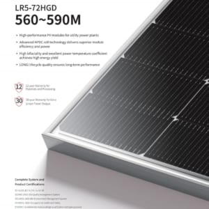 Tấm pin mặt trời Longi LR5-72HGD-580M