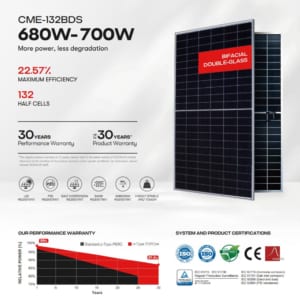 Tấm pin năng lượng mặt trời AESOLAR CME-132BDS 680W-700W
